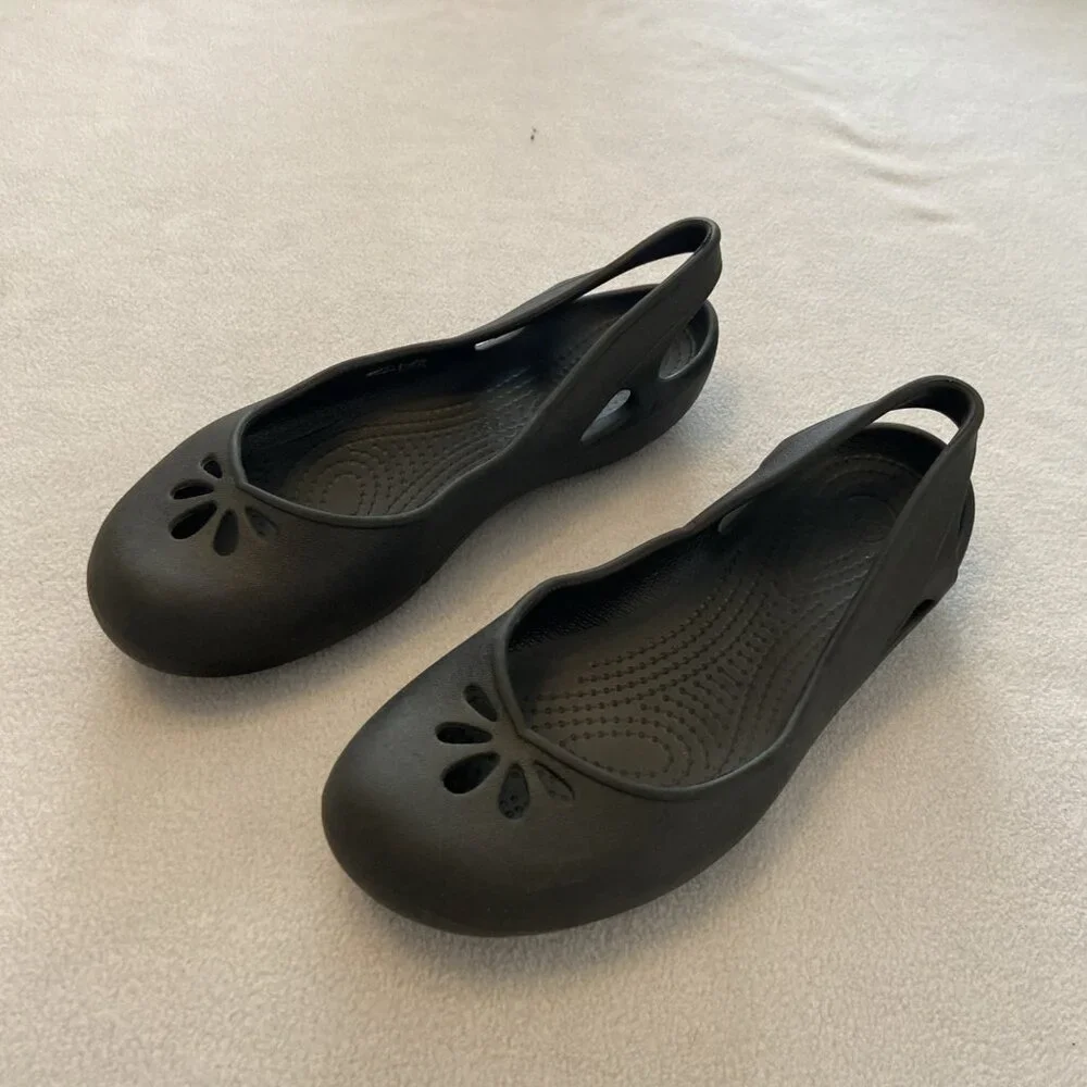 Crocs Kadee Women's sling  back Classic ballet flats  Shoes comfort 8 black - Picture 3 of 8
